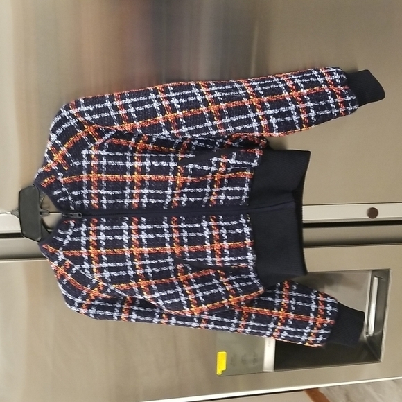 💕MOTHER💕 The Mock Neck Ribbed Jacket ~ Beat By Beat Medium M NWT Plaid 80s - Picture 11 of 16